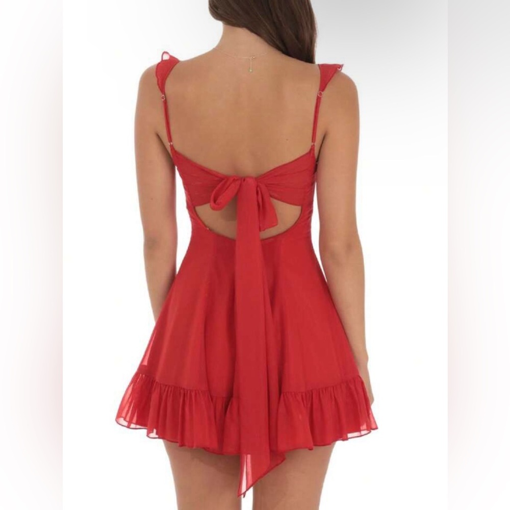 NWOT Ruffle Mini Dress - Picture 3 of 6